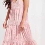 Aerie  Velvet Dress Womens Size Medium Midi Tiered Babydoll Cottagecore  Boho Photo 0