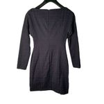 Theory Body Con Houndstooth Jacquard Plaid Sheath Dress Dark Currant small NEW Photo 2