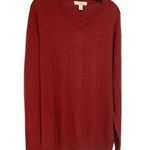 Turnbury Dark Red Silk/Cashmere V Neck Long Sleeved Sweater XL Photo 0
