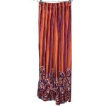 Anthropologie Lilka Women’s Size XS Orange Magenta Striped Paisley Print Hem Pull On Pants Photo 2
