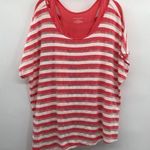 Lane Bryant  Striped Tank and T-Shirt Womens 14/16 Used One Piece Salmon Photo 0