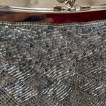 Kate Landry  Silver Sequin Clutch Purse Handbag Shoulder Elegant Photo 3