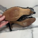 Vince Camuto Women's Gray/Black Leopard Calf Hair Kevia Peep-Toe Booties Sz 9 Photo 7