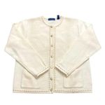 Karen Scott  100% wool cardigan sweater Cream Gold tone buttons Size M Classy Photo 10