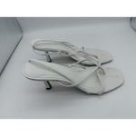 Studio Amelia Heeled Slingback Sandals Womens 7.5 White Wedding Preppy Going Out Photo 3
