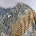 Main Strip  Plus 2X Sweater Oversized Slouchy Tie Dye Distressed V-Neck Chunky Photo 4
