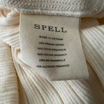 SPELL Stella Ribbed Long Sleeve Henley Button Up Mini Dress Cream Beige Size M Size M Photo 7