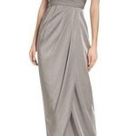 La Femme Pewter Off the Shoulder Column Gown Size 0 25206 NWT Mother of Bride Photo 0