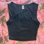 black square neck fitted tank top Photo 0
