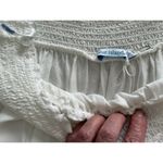 Blue Island  Off The Shoulder 3/4 Sleeve Mini Lace Trim Cover-Up Dress White Sz M Photo 7