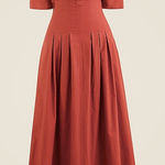 J.Crew NWT  clinch waist midi dress Thanksgiving mahogany Terracotta size 4 P Photo 0