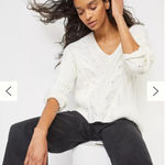 Anthropologie V-Neck Sweater Pullover Chunky Knit Jumper Size XS Photo 0