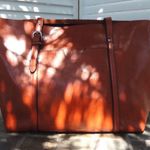 Vegan Faux Leather Shoulder Bag Purse Orange Photo 1