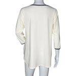 Sympli Tunic Top Womens 8 White Black Trim Minimalist Modern Casual Chic Photo 3