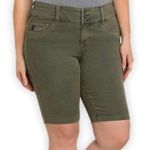 Torrid Plus Size Jegging Bermuda Shorts Olive Green 10.5" In Denim Jean Shorts Photo 0