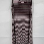 Cut Loose Linen Blend Midi Dress Women Medium Pink Striped Sleeveless Minimalist Photo 0
