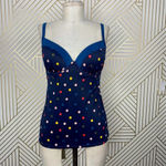 Boden Milos Cup Size Tankini Top Navy Spot Blue Photo 2
