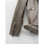 ALLSAINTS Balfern Leather Biker Jacket Women's Size 0 Taupe Moto Fall Edgy Photo 7
