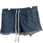 Aerie Raw hem cut off Soft Jean Shorts Rope tie S Blue Photo 0