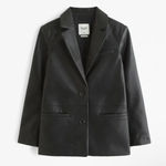 Abercrombie & Fitch  Women's Black Vegan Leather Blazer Photo 0