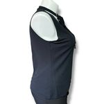 Apostrophe Vintage Womens Blouse Shirt Top Sleeveless Tie Collar Black Large Photo 1