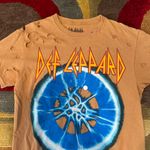 Def Leppard Adrenalize Distressed Ripped Graphic Band Tee Shirt Unisex Adult XS Tan Photo 1