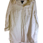 Gap Boyfriend Fit Eyelet Shirt White Long Sleeve Button Down NWT Small Photo 0