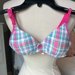 Candie's -Comfy Lightly Padded Bra Pink Plaid Soft  32A Photo 0