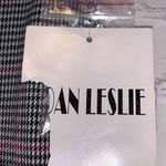 NWT Joan Leslie Houndstooth Black White Pink Pants Size 8 Photo 3