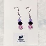 Lilac, Metallic Purple & Pink Beaded Earrings Photo 0