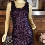La Femme PURPLE SEQUIN BODY CON COCKTAIL MINI DRESS NWT (2) Photo 0
