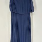 ASOS NWT  Lined Pleated Chiffon Dress, Navy Blue Photo 0