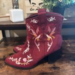 Penny Loves Kenny Penny loves Kenny Red embroidered booties size 8.5 Photo 1