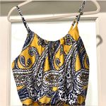 Magic  Yellow Paisley Maxi Dress Size M • Adjustable Straps • Boho Preppy Photo 3