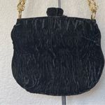 Vintage Magid Black Velvet Crepe Shoulder Evening Bag with Gold Chain Photo 2