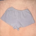 Brandy Melville  Waffle Knit Shorts Periwinkle 100% Cotton Pockets Drawstring Photo 4