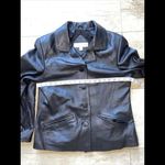 Valerie Steves New Zealand Lambskin Leather Jacket Buttoned Black Size ‎ M Size M Photo 2
