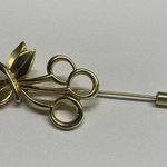 Avon Costume Brooch Stick Lapel Pin Gold Tone / Cherry Fruit Photo 0