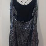 Black Bead Sliver Sparkly Dress With Crisscross Low back Photo 1