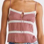 Aeropostale Satin Lace Trim Cami Mauve Size M Lace Cami Going Out Top Coquette Photo 0