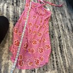 J.Crew  Cotton Pink Orange Floral Tie Neck Halter Midi Dress Size Medium New Photo 9