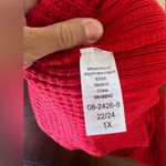 Roaman’s Chunky Cable Knit Fit and Flare Bright Red Sweater 1X Photo 9