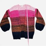 BP NWOT  Striped Multicolor Balloon Sleeve Knit Open Cardigan Photo 5