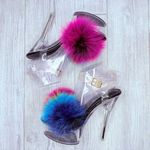 Cape Robbin Dolls kill  night of my life fluffy clear platform heels size 8 Photo 2