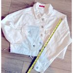 H H Jeans Women’s Jacket Sz Large 100% Cotton White Denim Cropped Photo 4