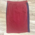 American Apparel burgundy blue stripe skirt Photo 3