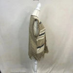 Westbound Vintage  Women's Large Beige Fringed Edge Wool‎ Blend Sweater Vest Photo 2
