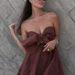 ZARA dress brown mini bow sleeveless ruffle bohemian wedding summer vacation Photo 0