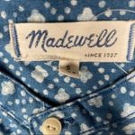 Madewell  cotton Denim style Floral Stamp Long sleeve button front Shirt small Photo 3