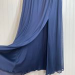 David's Bridal David’s Bridal Women’s Navy Blue Pleated Gathered Maxi Bridesmaid Dress Size 16 Photo 2